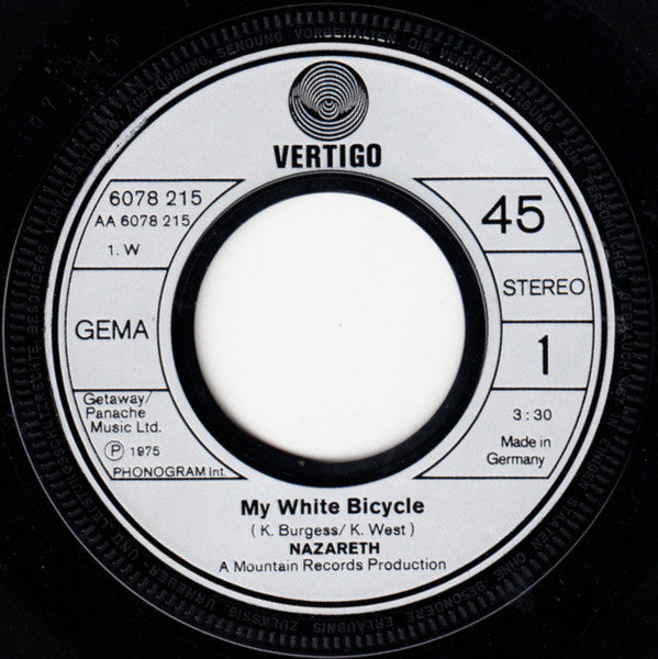 Nazareth (2) : My White Bicycle (7", Single)
