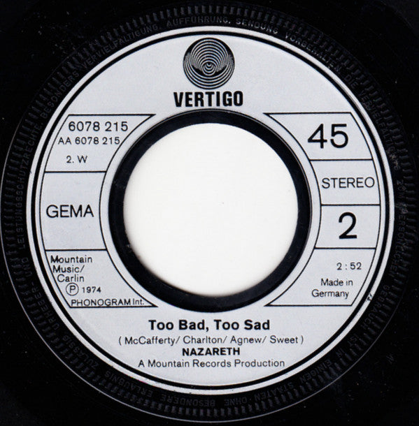 Nazareth (2) : My White Bicycle (7", Single)