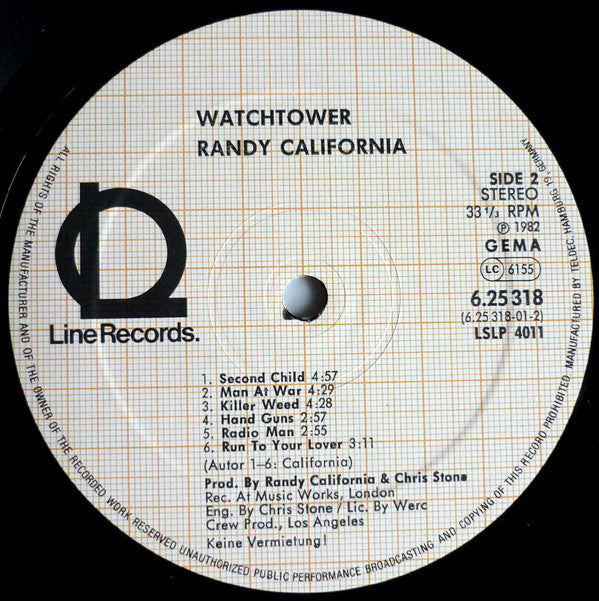 Randy California : All Along The Watchtower (12", MiniAlbum)