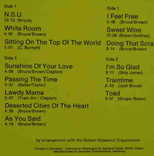 Cream (2) : Pop History Vol. 1 (2xLP, Comp, Gat)