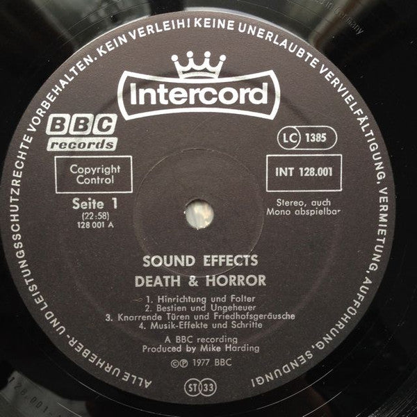 Mike Harding (3) : Sound Effects - Death & Horror (LP, Mono)