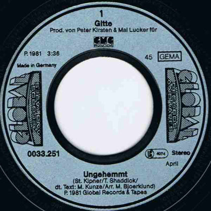 Gitte Hænning : Ungehemmt (7", Single)