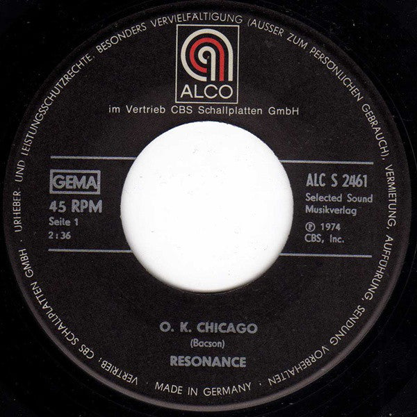 Résonance : O.K. Chicago (7", Single)