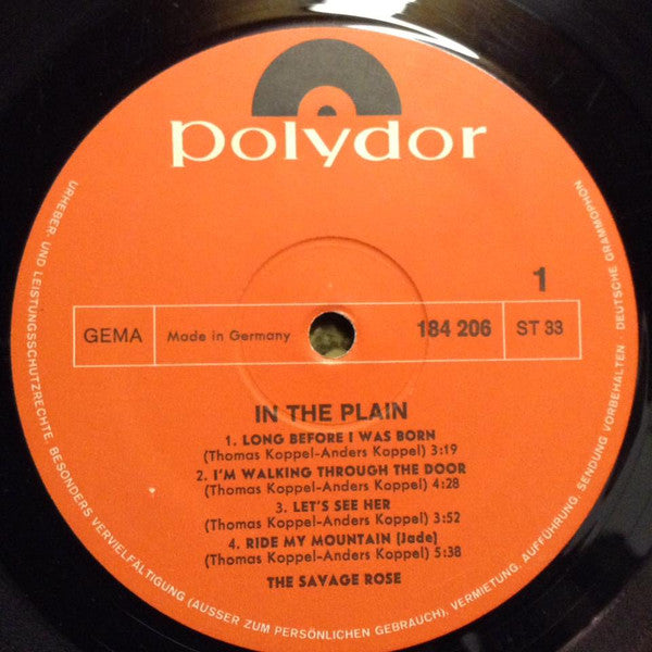 Savage Rose : In The Plain (LP, Album)