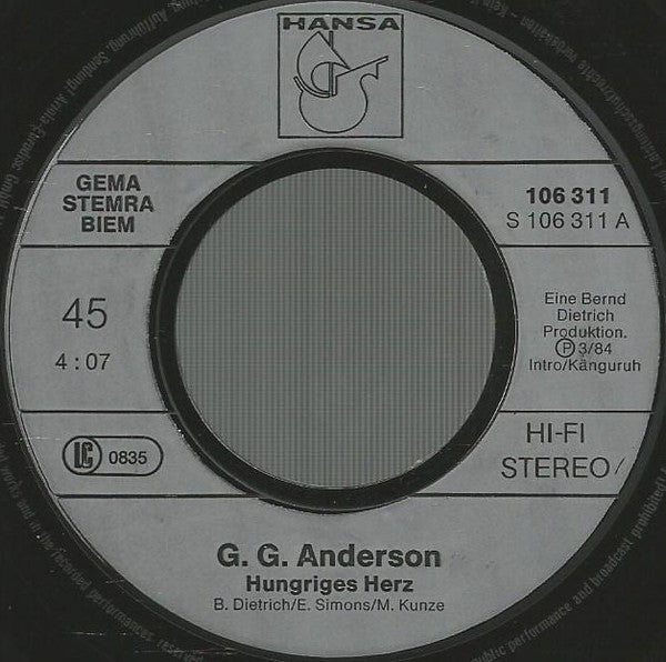 G.G. Anderson : Hungriges Herz (7", Single)