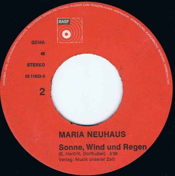 Maria Neuhaus : Die Sonne Bist Du (Man Of Action) (7", Single)
