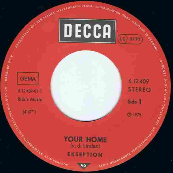 Ekseption : Your Home (7", Single)