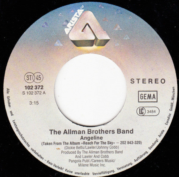 The Allman Brothers Band : Angeline (7", Single)