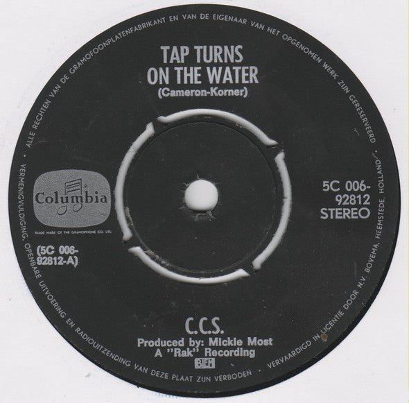 CCS : Tap Turns On The Water (7", Single, Ora)