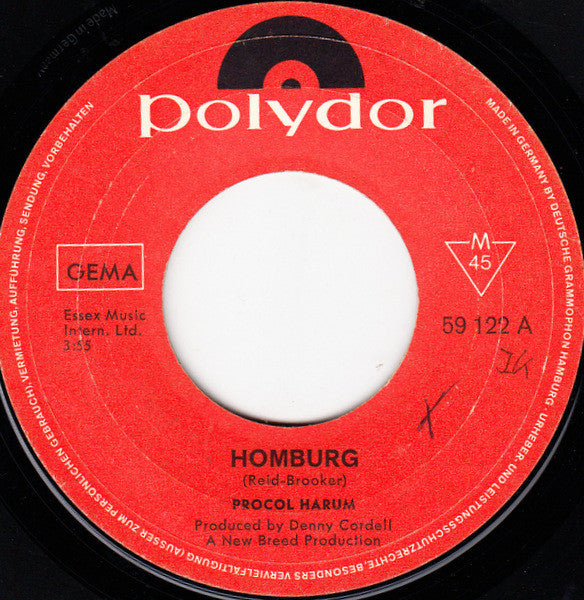 Procol Harum : Homburg (7", Single, Mono)