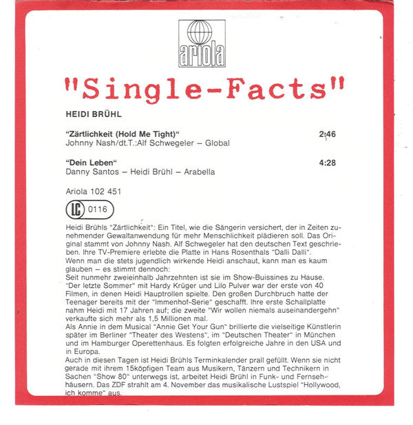 Heidi Brühl : Zärtlichkeit (7", Single)