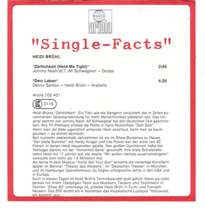 Heidi Brühl : Zärtlichkeit (7", Single)