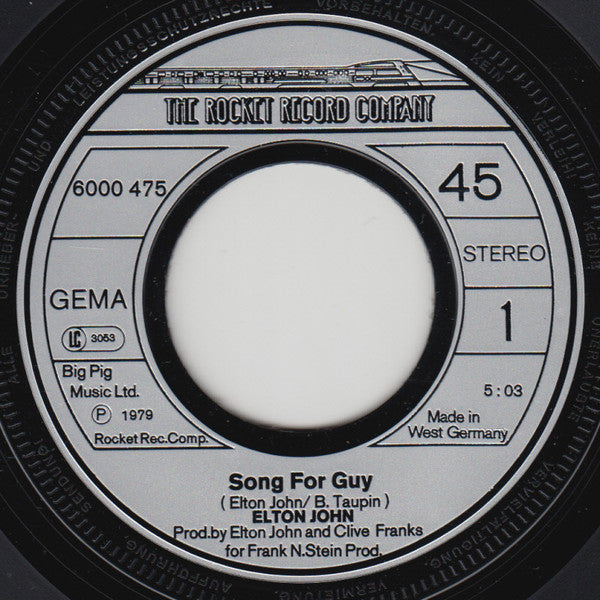 Elton John : Song For Guy / Johnny B. Goode (7", Single)