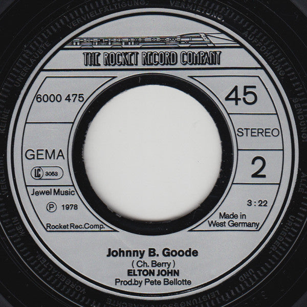 Elton John : Song For Guy / Johnny B. Goode (7", Single)