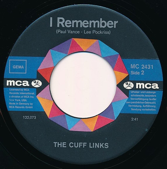 The Cuff Links : Run Sally Run / I Remember (7")