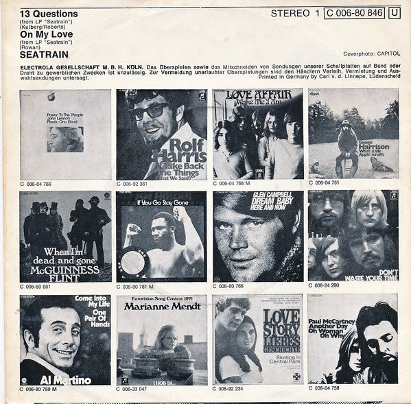 Seatrain : 13 Questions (7", Single)