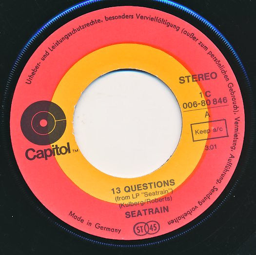 Seatrain : 13 Questions (7", Single)