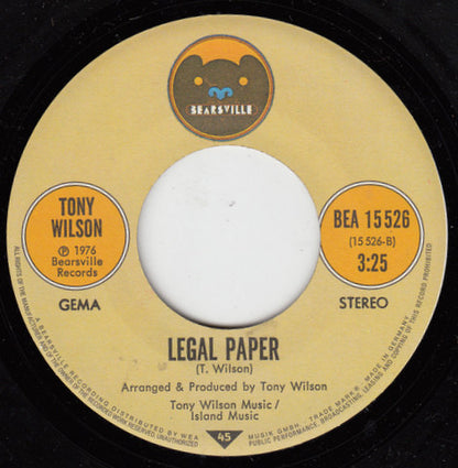 Tony Wilson (3) : I Like Your Style (7", Single)