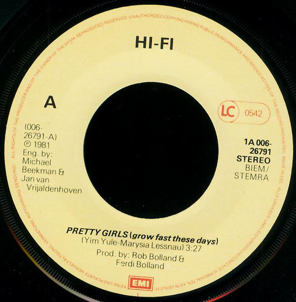 Hi-Fi (6) : Pretty Girls (Grow Fast These Days) (7", Single)