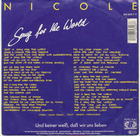 Nicole (2) : Song For The World (7", Single)