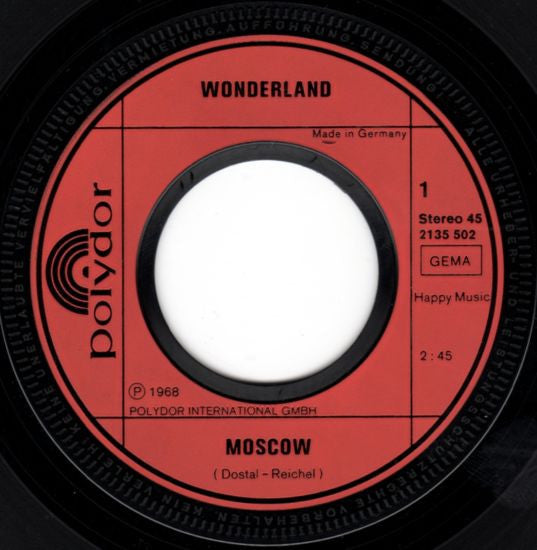 Wonderland (8) : Moscow / Poochy (7", Single, RE)