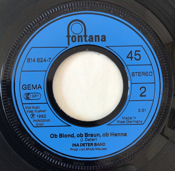 Ina Deter Band : Nur Liebe Und Sonst Gar Nichts (Neue Version) (7", Single)