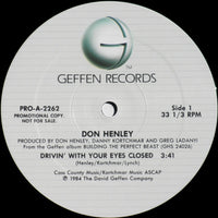 Don Henley : Drivin' With Your Eyes Closed (12", Single, Promo)