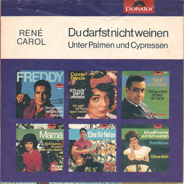 René Carol : Du Darfst Nicht Weinen (7", Single, Mono)