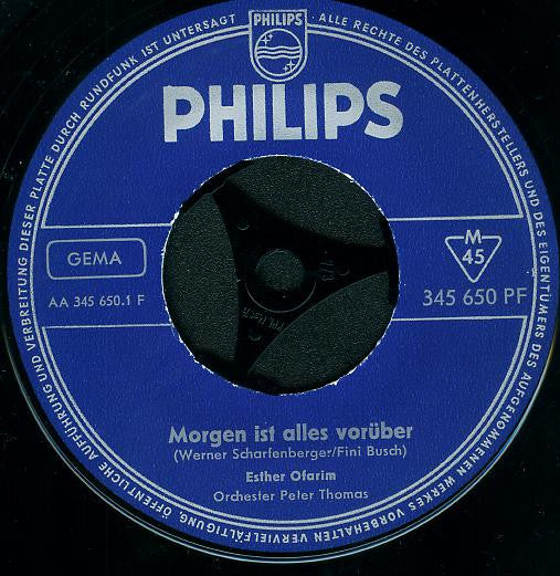 Esther Ofarim : Morgen Ist Alles Vorüber / Bonjour L'Amour (7", Single, Mono)