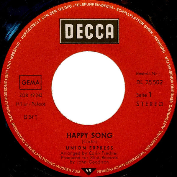 Union Express : Happy Song (7", Single)