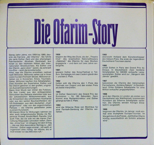 Esther & Abi Ofarim : Die Ofarim-Story (2xLP, Comp)