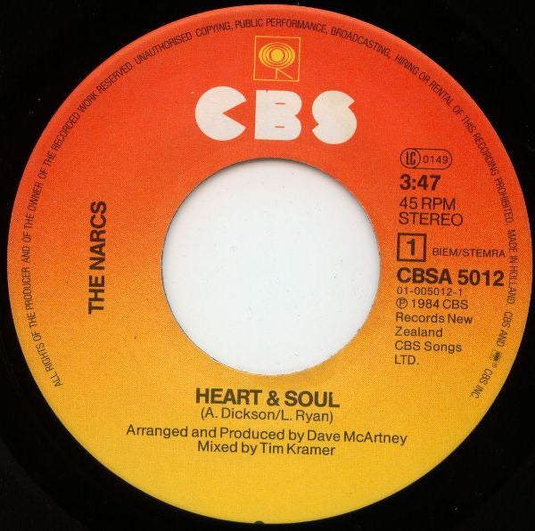 The Narcs : Heart & Soul (7", Single)