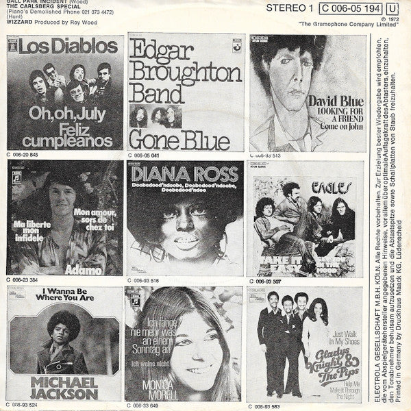 Wizzard (2) : Ball Park Incident / The Carlsberg Special (7", Single)