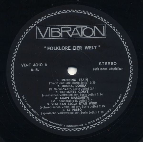 Νινή Ζαχά - Cora & Frank - Nicky & Conny - Das Bondarenko Trio : Donna Donna - Folklore Der Welt (LP, Comp)