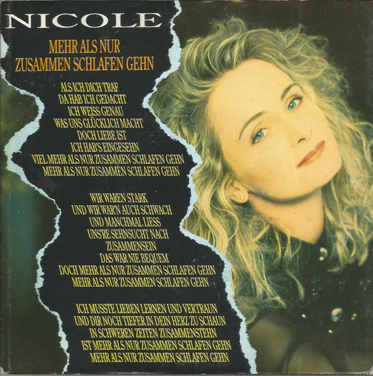 Nicole (2) : Mehr Als Nur Zusammen Schlafen Gehn (7", Single)