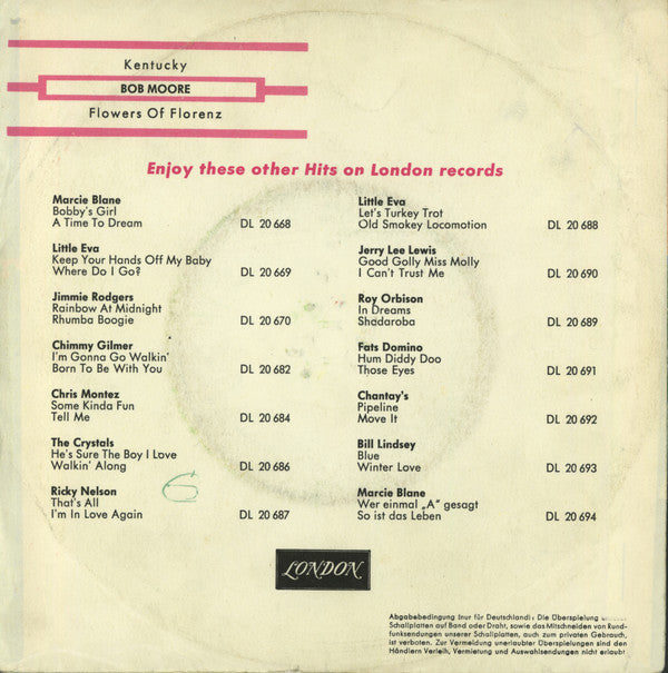 Bob Moore : Kentucky (7", Single)