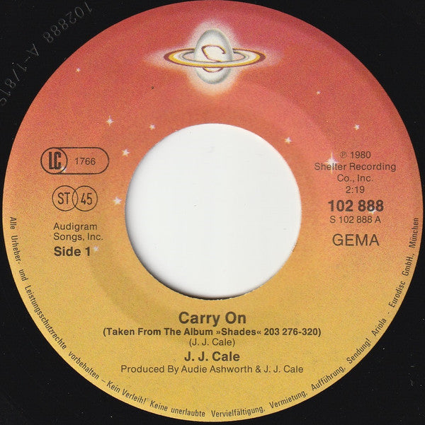 J.J. Cale : Carry On / Okie (7", Single)