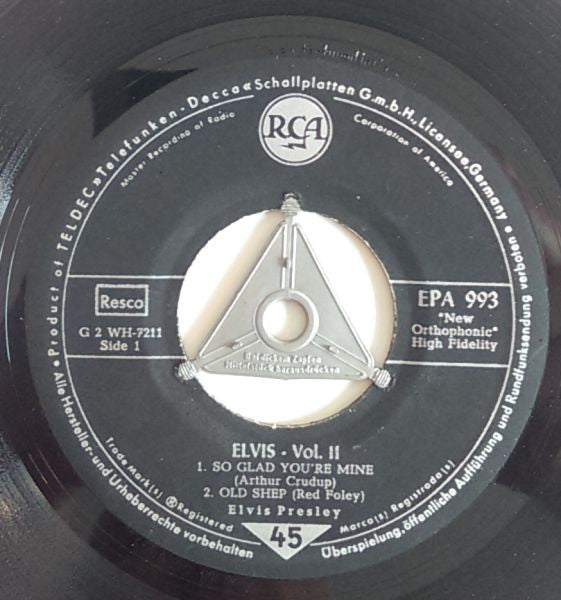 Elvis Presley : Volume II (7", EP, RP)