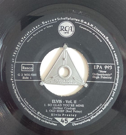 Elvis Presley : Volume II (7", EP, RP)