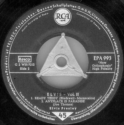 Elvis Presley : Volume II (7", EP, RP)