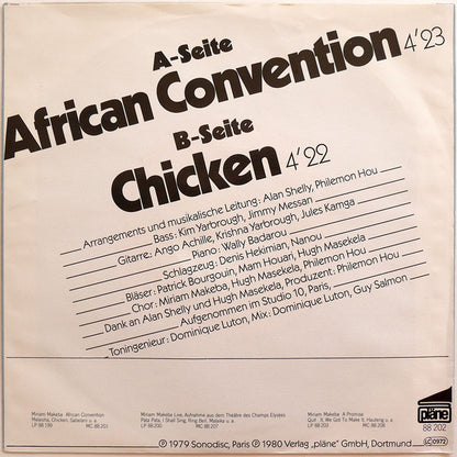 Miriam Makeba : African Convention (7", Single)