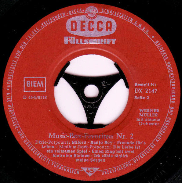 Werner Müller Und Sein Orchester : Music-Box-Favoriten Nr. 2 (7", EP, Mono)