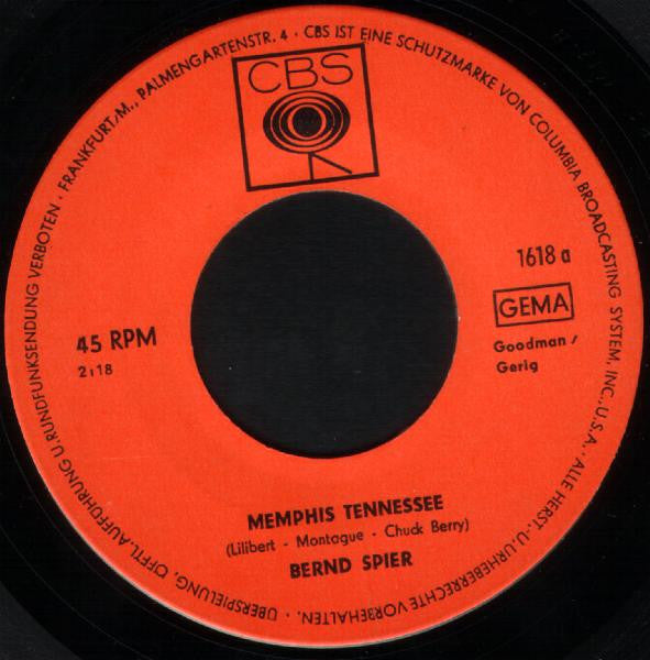 Bernd Spier : Memphis Tennessee (7", Single, RP)