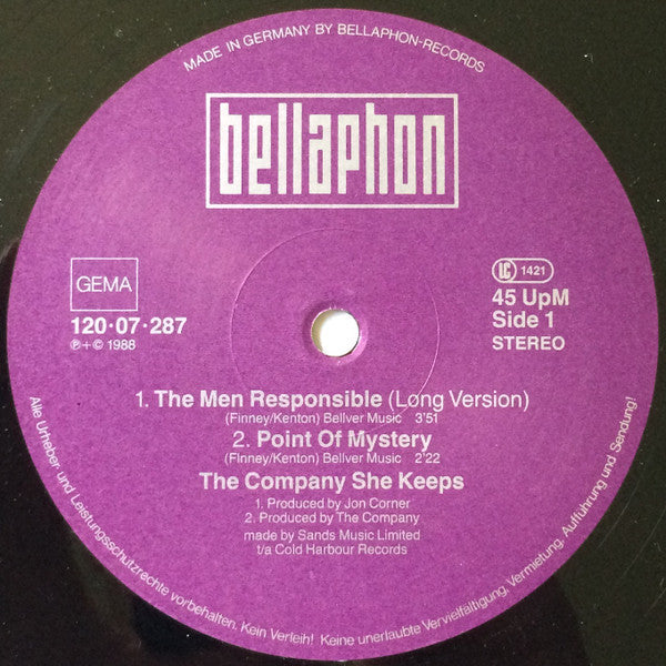 The Company She Keeps : The Men Responsible (12", Maxi)
