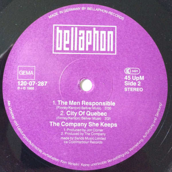 The Company She Keeps : The Men Responsible (12", Maxi)