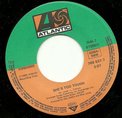 Foreigner : Growing Up The Hard Way (7", Single)