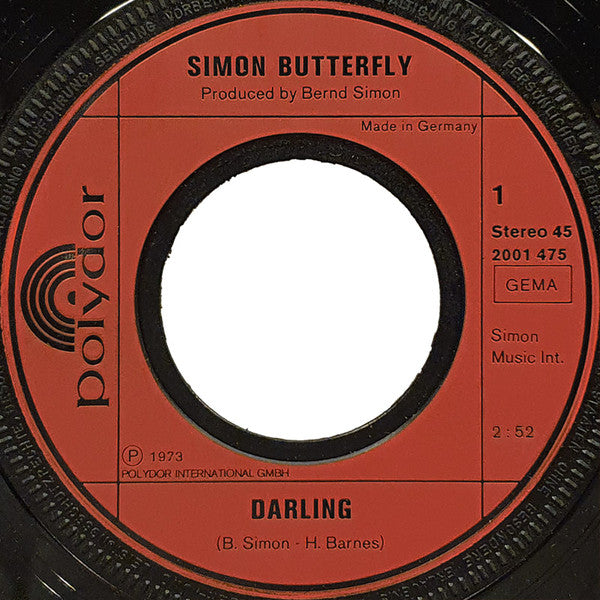 Simon Butterfly : Darling (7", Single)