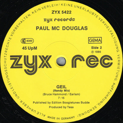 Paul Mc Douglas : Geil (The ZYX Version) (12", Maxi)