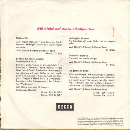 Will Glahé's Boheme Ballhouse Band : Mama, Hol Den Hammer / Ich Schau' Den Weißen Wolken Nach (7", Single)