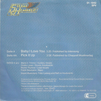 Rated X* : Baby I Love You / Pick It Up (7", Single)